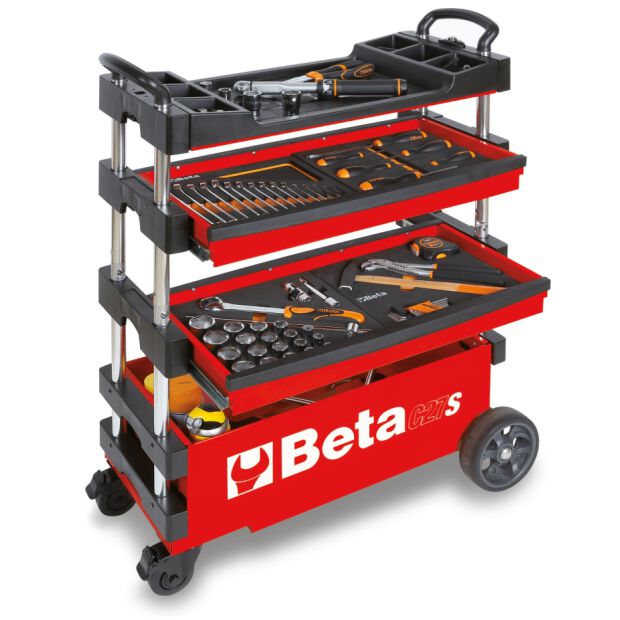 BETA Werkzeugwagen zusmmenklappbar "ROT" ohne Werkzeug