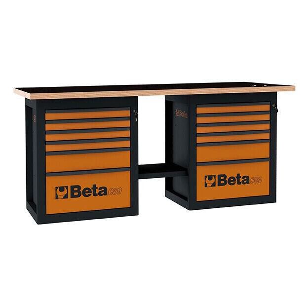 BETA Werkbank "Endurance" Orange mit 2 Schubladenblöcken