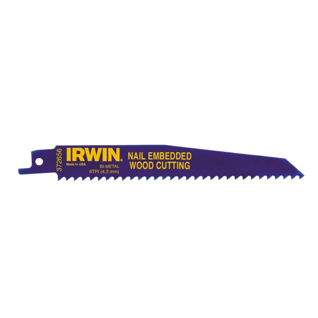 IRWIN Bi-Metall-Säbelsägeblatt für nageldurchsetztes Holz 156R 300mm 6TPI   1 Pkg. = 25 Stk.