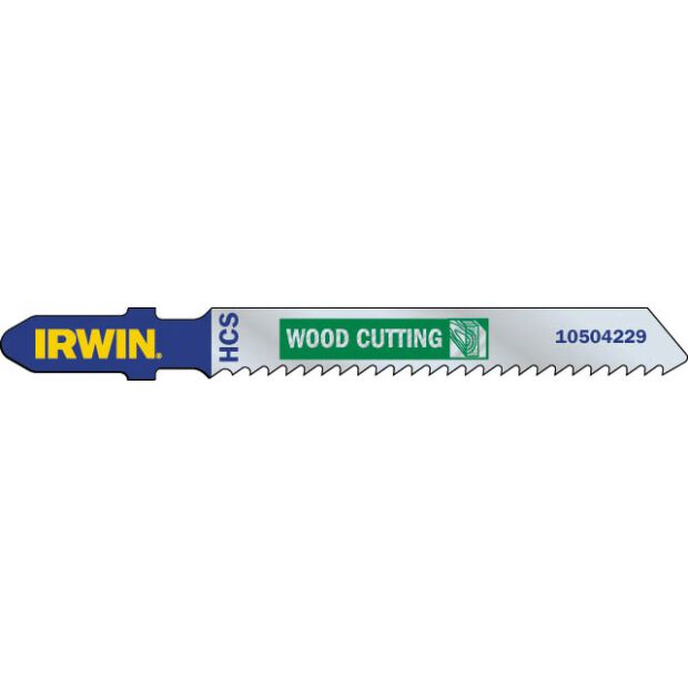 Irwin HCS Stichsägeblätter für Holz - T-Schaft HCS, 100 mm, 6 TPI, T144D, Standard   1 Pkg. = 5 Stk.